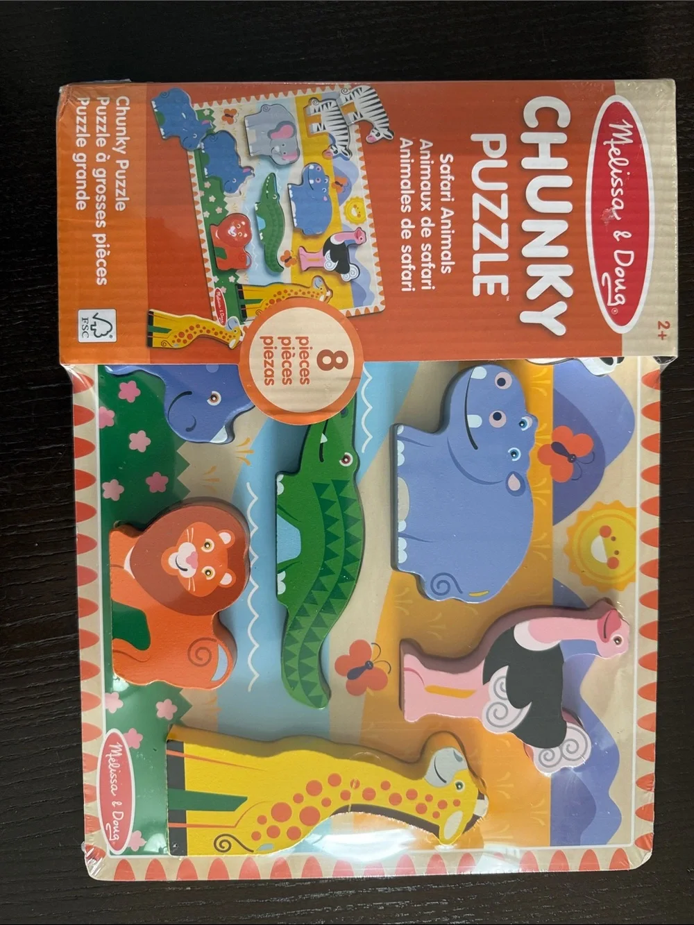 NWT Melissa & Doug Safari Animals Chunky Puzzle - Colorful Animal Pieces